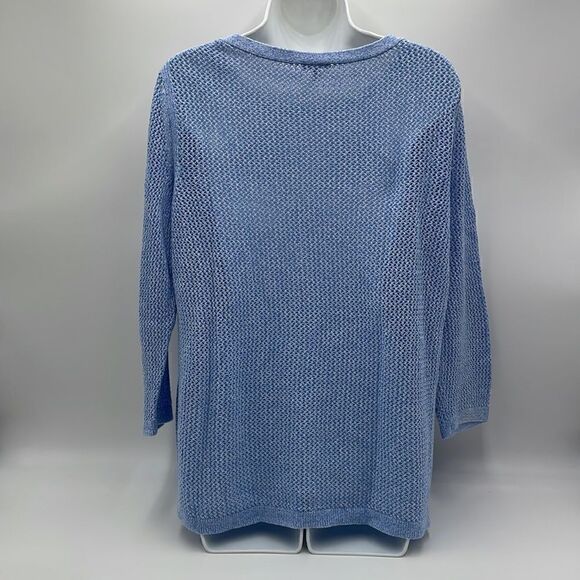 Blue 100% cotton Talbots sweater - Picture 2 of 9